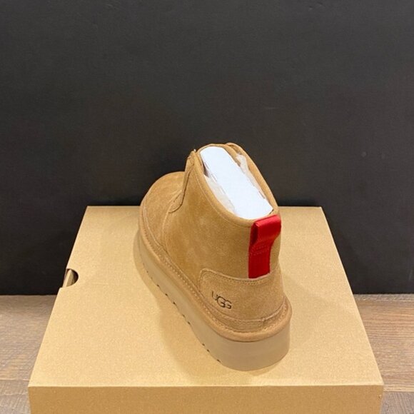 UGG Women's Neumel Platform Zip Chestnut Ankle Boots Bootie Shoes Flats NEW - Picture 3 of 4